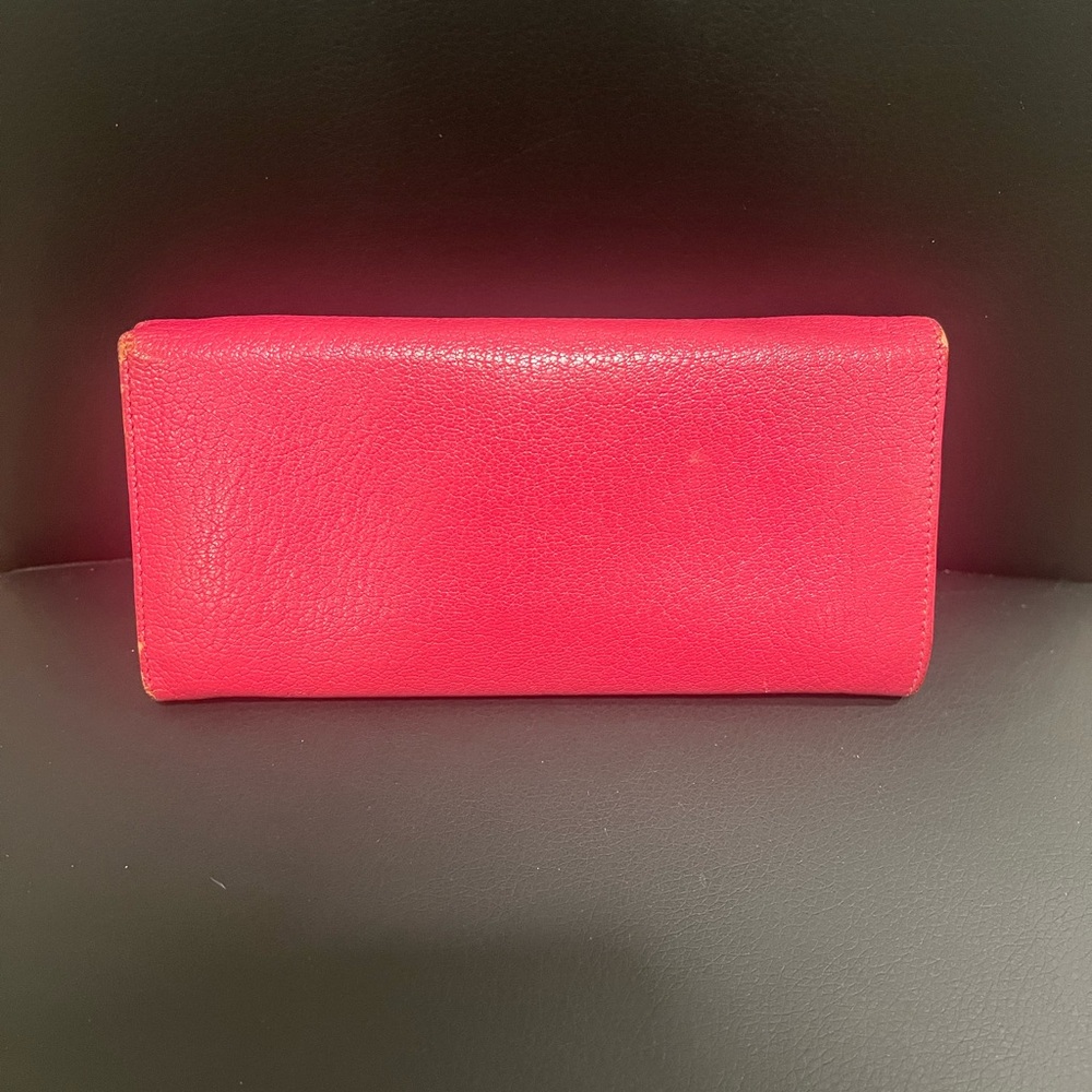 Authentic Miu Miu Pink Continental Wallet With Go… - image 2